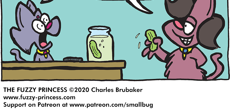The Fuzzy Princess - Episode 543, Page 1: 2020-03-06-Queen Felicia in a Pickle